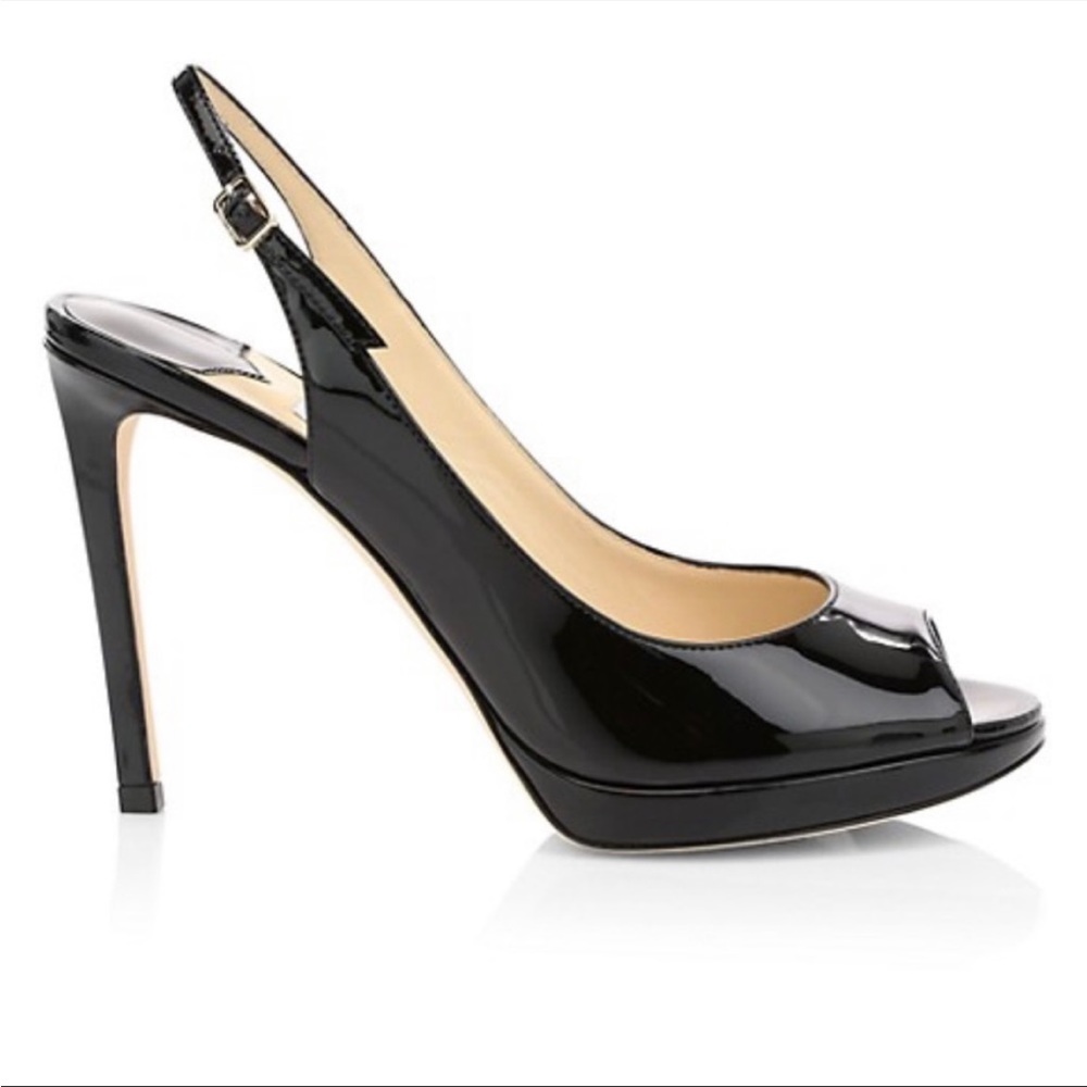 Jimmy Choo Nova Platform Peep Toe Sling Back Heels - Picture 2 of 11
